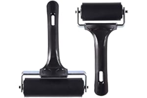 2PCS Rubber Brayer Roller, Sturdy Hard Rubber 2.4 Inch for Printmaking with Comfortable Hand Feel Suitable for Handmade Produ