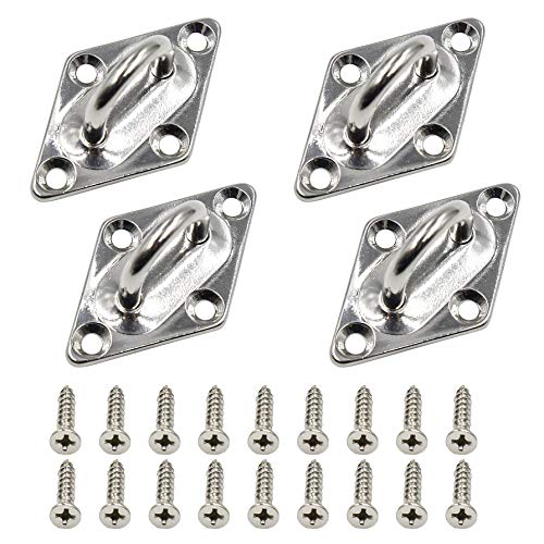 Cyful M5 Pad Eye Plate Staple Ring Hook U-Shaped Wall Ceiling Hammock Hooks Stainless Steel-4pcs