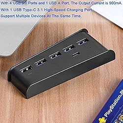 5 Port USB Hub for PS5, Megadream High-Speed