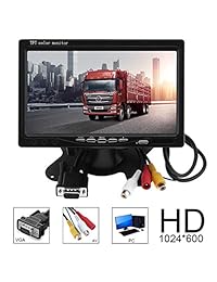 Pantalla TFT LCD a color de alta resolución de 7 pulgadas giratoria Interfaz VGA brillante multifunción con control remoto y soporte de montaje