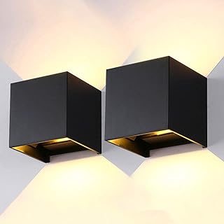 AILUKI LED Wandlampe Wandleuchte Innen/Außen 12W 2800-3000K Warmweiß Außenleuchte Wandbeleuchtung LED Außenwandleuchte mit Einstellbar Abstrahlwinkel IP65 Wasserdichte 1000lm