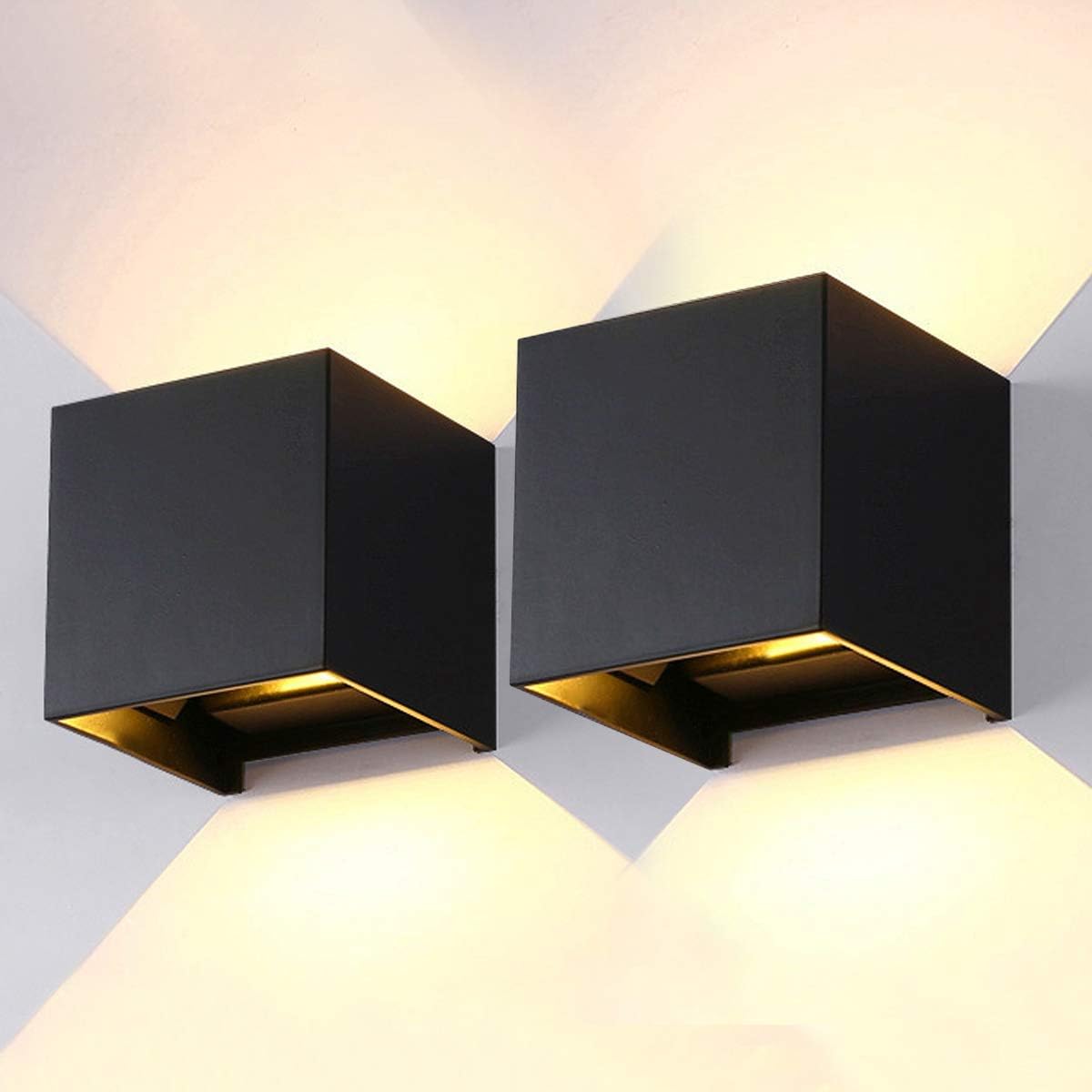 AILUKI LED Wandlampe Wandleuchte Innen/Außen 12W 2800-3000K Warmweiß Außenleuchte Wandbeleuchtung LED Außenwandleuchte mit Einstellbar Abstrahlwinkel IP65 Wasserdichte 1000lm