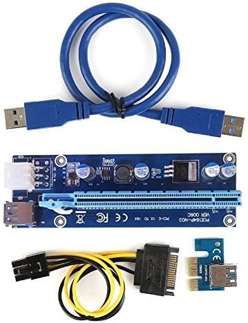 eErlik USB 3.0 PCI-E Express 1x to16x Extender Riser Card 6Pin DC-DC USB3.0 Cable for Mining Latest BY eErlik