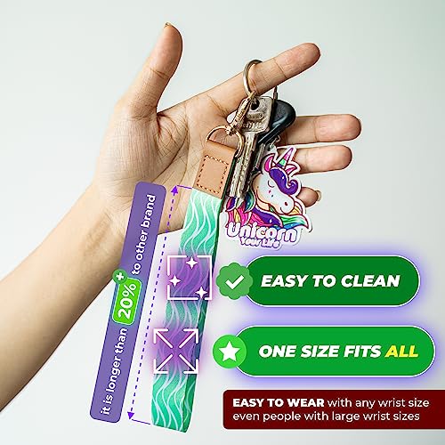 CAREYOLI Keychain Accessories – Unique Unicorn Keychain, Lanyard, Phone Tether, Detachable String – Motivational Cute Keychain Set for Smartphone, Backpack, Handbag – Stylish and Colorful Design
