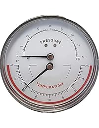 Hydro Smart Tridicator, 1 2" NPT Connection, 3" Dial, 40 200° F   0 80 PSI, válvula de comprobación, medidor de temperatura a presión