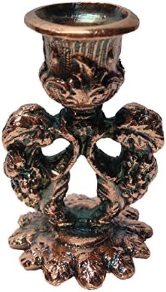 2 inch Candlestick "Vine" Cast, Metal Alloy with Copper Coating