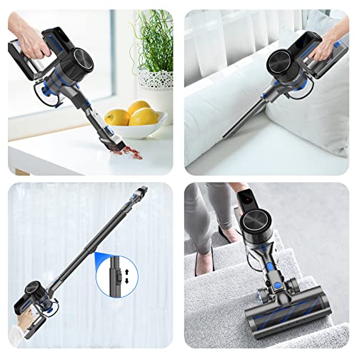 Yunjetek Cordless Vacuum Cleaner, 300W Brushless Motor with 26Kpa