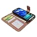 Galaxy S6 Active Case - Cellularvilla Pu Leather Wallet Flip Open Pocket ID Card Holder Slots Case Pouch Cover Fold Stand with Wrist Strap for Samsung Galaxy S6 Active SM-G890 (Brown_Leopard)