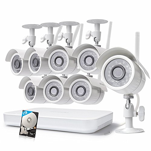 Zmodo-1080p-8CH-HDMI-NVR-1TB-HDD-8-HD-WiFi-Wireless-Weatherproof-Security-Cameras-System-with-Night-Vision-Hassle-Free-Installation-No-Video-Cable-Needed-Certified-Refurbished