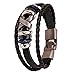 DZT1968(TM) 2015 Men Leather Jewelry Korea Punk Bracelet Stainless Steel Fittings