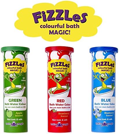 Zentraedi Fizzy Color Changing Bath Bombs For Kids, 3 Pack Bath Bomb Kit (30 Tablets), Blue, Green and Red Kids Bath Bombs