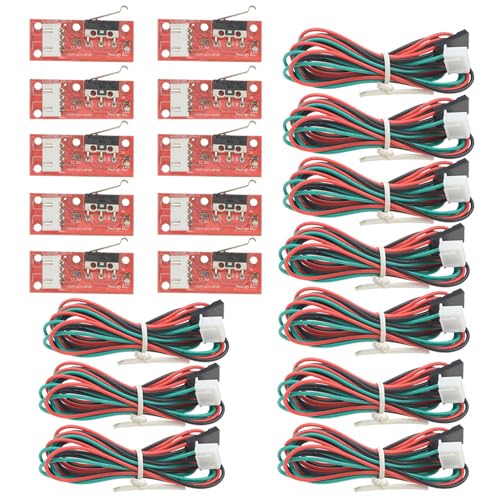 WMYCONGCONG 10 PCS Mechanical Endstop Limit Switch with Cable Compatible with 3D Printer Makerbot Prusa Mendel RepRap CNC Mega 2560 1280 RAMPS 1.4