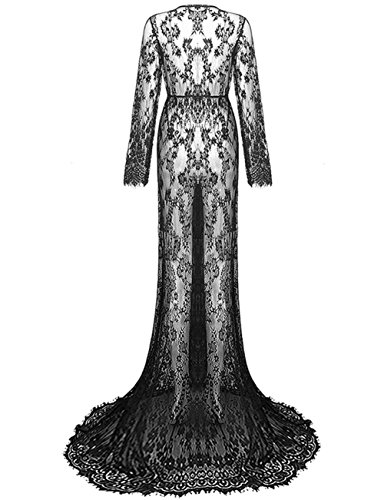 Yomoko Sexy Deep V Neck Long Sleeve Lace Beach Dress | Desertcart Brunei