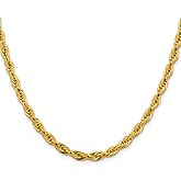 Auriga Fine Jewelry 14K Yellow Gold 4.75mm Semi Solid Rope Chain Necklace 26"