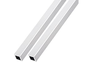 METALLIXITY Square Aluminum Tube (8mm x 8mm x 1mm x 300mm) 2Pcs, 6063 Aluminum Tubing - for Home Furnishing, Machinery