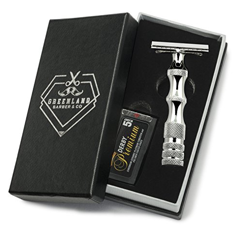 Double Edge Safety Razor Classic Men's Shaving Razor with 5 Derby