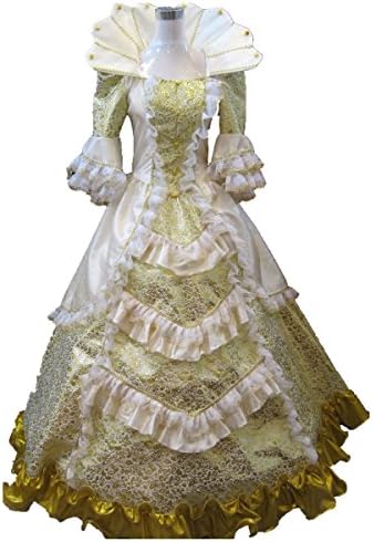Xnaihuafei Women's Satin Costumes golden Size US 12