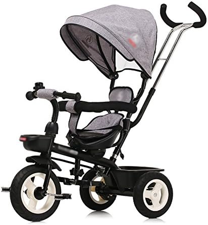 Trikes 4 in 1 Children Bicycle Kids' Tricycles Kids 3-5 Years Old Hand Push Baby Carriage Child Bicycle (Color : Gray)