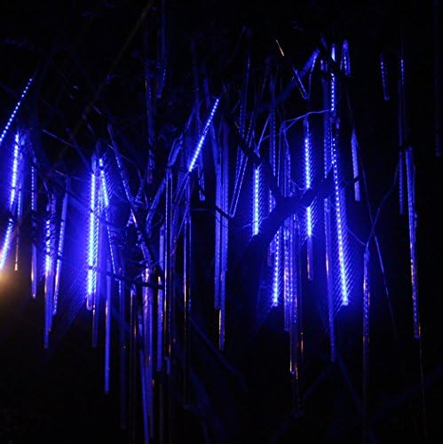 BINGXING 8 Tubes 7.9 inches Meteor Led Light for Indoor Decoration, home, Wedding, Party, Holiday (Blue)