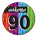 8-Count Round Paper Dessert Plates, Celebrate 90, Milestone Celebrations