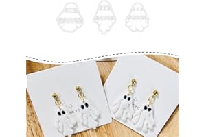 XAEKICR Halloween Ghost Polymer Clay Cutters – 3 Pcs Spooky Clay Cutters for Earrings and DIY Crafts, Polymer Clay Tools for Jewelry Making