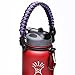 Hydro Flask Handle - Paracord Survival Strap with Security Ring for Wide Mouth Water Bottles Carrier (Purple/Black)