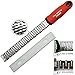 EcoJeannie ZT0002 Professional Hand Held Cheese Grater Lemon Zester for Fine Shavings, Heavy Duty, Commercial Grade, Non-Slip Easy-Grip Handle, High Quality Stainless Steel with Protective Cover