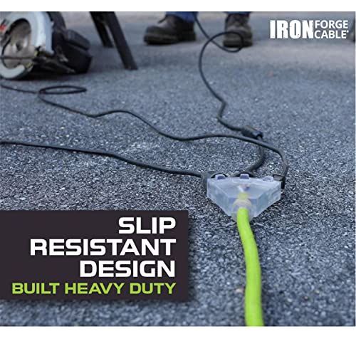 Iron 10 Ft Heavy Duty Lighted End Outdoor Extension Cord with 3