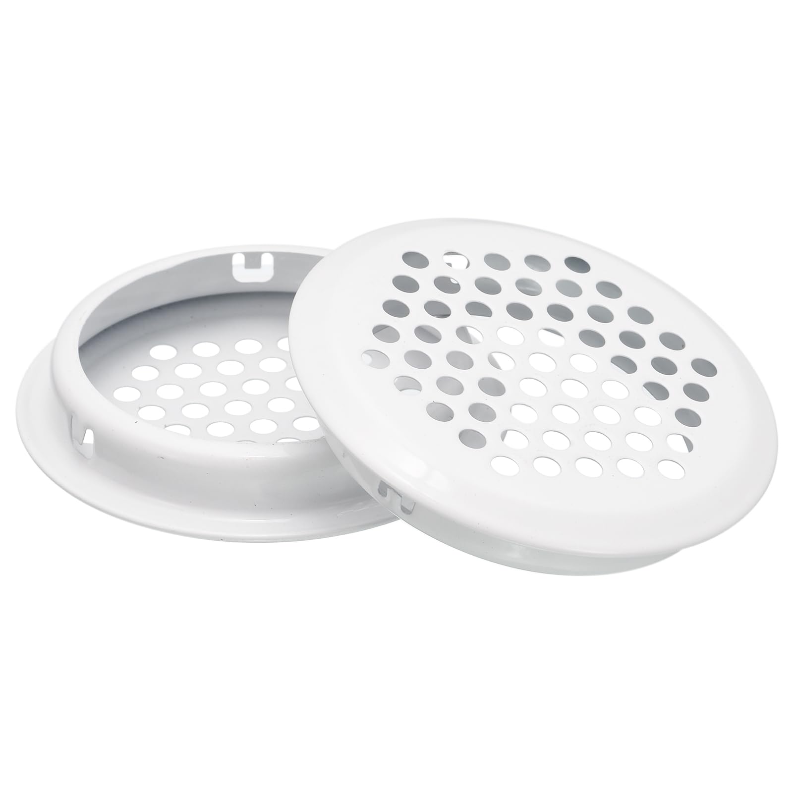 uxcell 53mm(2-1/8") Circular Soffit Vent, 20pcs Stainless Steel Round Air Vents Mesh Hole Louver for Kitchen Bathroom Cabinet, White