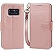 Arae Case Compatible for Samsung Galaxy S8, [Wrist Strap] Flip Folio [Kickstand Feature] PU leather wallet case with ID&Credit Card Pockets [Not for Galaxy S8 plus] (Rosegold)