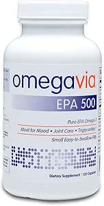 Omegavia Epa 500 Omega 3 Fish Oil 120 Capsules 500 Mg Epa Pill High Purity Epa Formula Triglyceride Form Ifos 5 Star Certified W Fish Gelatin Capsule Gluten Free Non Gmo Health Personal Care Amazon Com