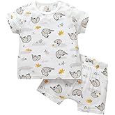 Zanie Kids Toddler Summer Pajamas 2 Piece Set Short Sleeve PJs Cooling Sleepwear Viscose Made from Bamboo