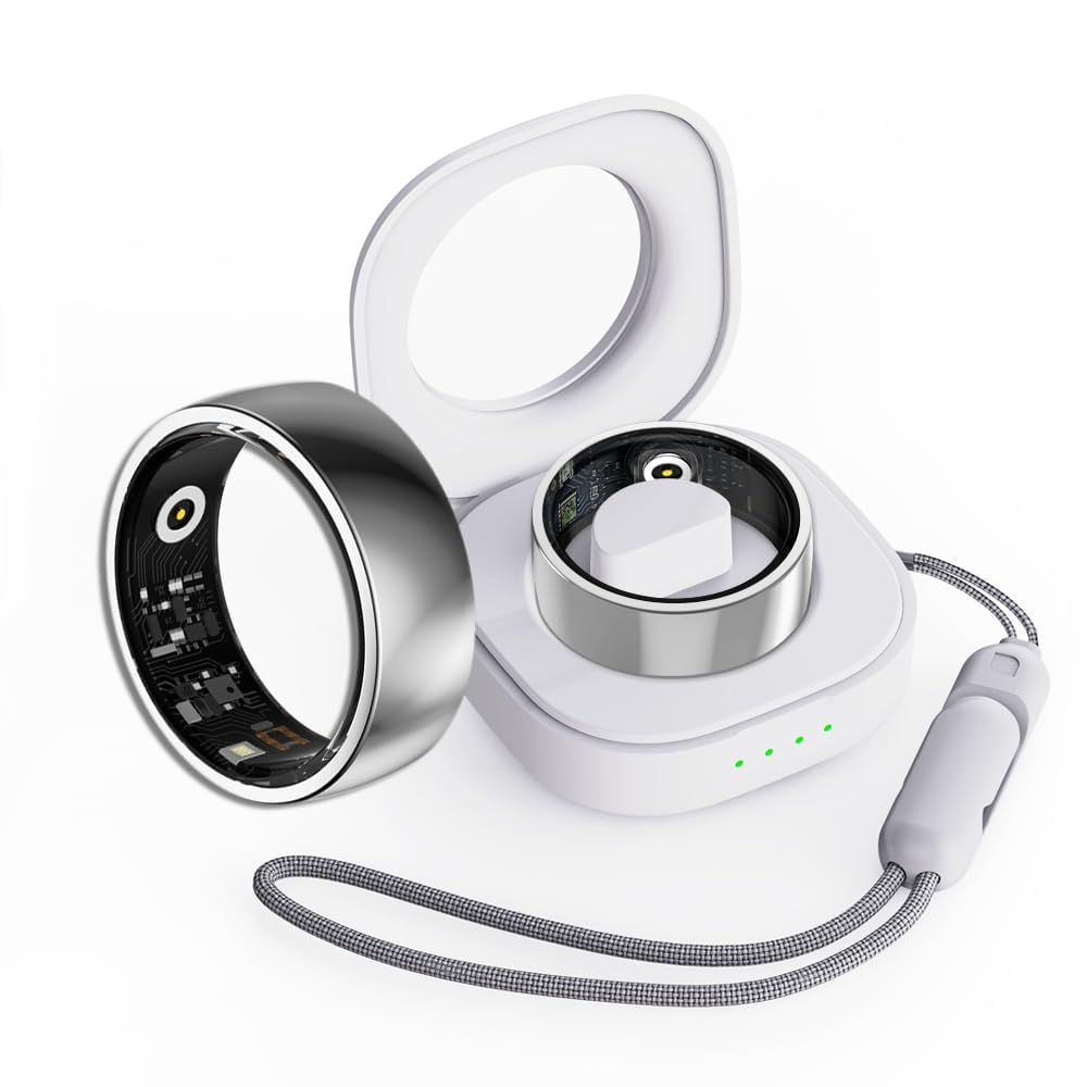 findtime Smart Ring Gold Fitness Ring Android iOS Heart Rate Blood Oxygen Blood Pressure Sleep Monitor Step Counter Activity Tracker for Sports Time, Distance, Calories