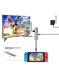 RREAKA - Adaptador HDMI tipo C para Nintendo Switch, portátil Nintendo Switch Dock Set para TV, convertidor HDMI para Nintendo Switch, Samsung S8 S9 (estación de datos), 2016 2017MacBook Pro(gris espacio)