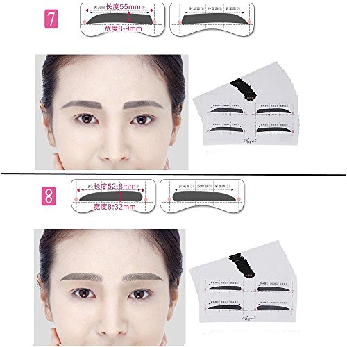 Oceaneshop 32Pairs DIY Makeup Tool Shaper 8 Types Brow Stencils Eye Grooming Eyebrow Template Stickers - Thumbnail 3