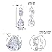 EVER FAITH Wedding Teardrop Earrings Clear Full Cubic Zirconia Silver-Tone Clip-on