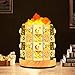 Himalayan Salt Lamp, Natural Salt Lamp Salt Crystal Chunks in Acrylic Diamond Cylinder with Wood Base, Bulb and Dimmer Control for Christmas Gift and Home Decorations.