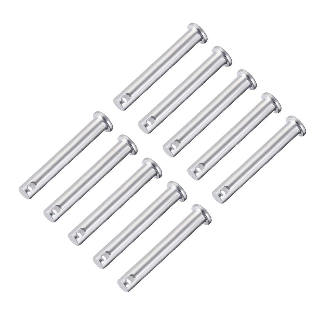 sourcing map Single Hole Clevis Pins,8mm x 55mm Flat Head Zinc-Plating Steel 10 Pcs