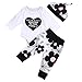 Ma&Baby Newborn Kids Baby Boy Girl Cotton Tops Romper Pants Hat 3Pcs Outfits Set Clothes, White (3-6 Months)