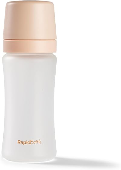 Nuby RapidBottle Anti-Colic Glass Baby Bottle 9oz Beige