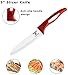 Moss & Stone Kitchen Cutlery White Ceramic Knife Set, Red Ceramic Knife Set and Fruit Peeler, Rust Proof & Stain Resistant, Kitchen Cooking Knife Set, 5 Pieces Red Knives