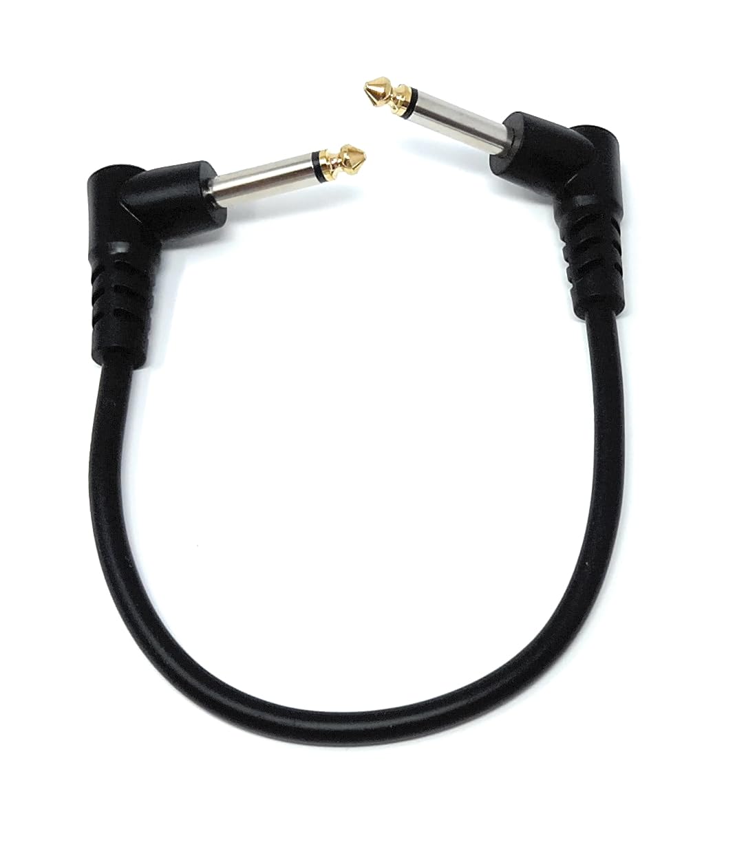 DRUT 6.35mm Right Angle TS Instrument Cable - 90 Degree 1/4 Inch Mono Guitar Patch Cable for Amps, Mixers, and Pedals (0.3m)