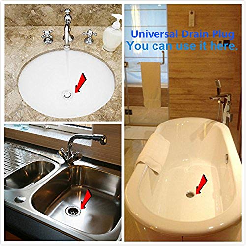 image for Kirecoo 2 Pack Bathtub Stopper, 6 Inches Large Silicone Tub Stopper, F