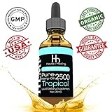Hemp Oil for Pain & Anxiety Relief - 2500mg - Organic Hemp Drops - Natural Hemp Oils for Better Sleep, Mood & Stress - Pure Hemp Extract - Tropical Flavor