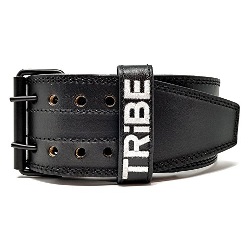 Weightlifting Belt for Men and Women, Genuine Leather - 5mm Thick - 4" Wide - Black Color - Double Prong - For Weight Lifting, Power Lifting, Cross Fit and Lower Back Support (Large) - Thumbnail 2