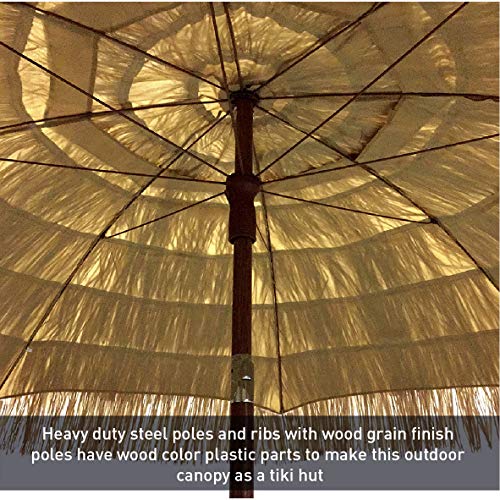 Easygo 8 Thatch Patio Tiki Umbrella Tropical Palapa Raffia
