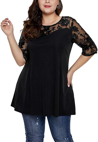 plus size sequin peplum top
