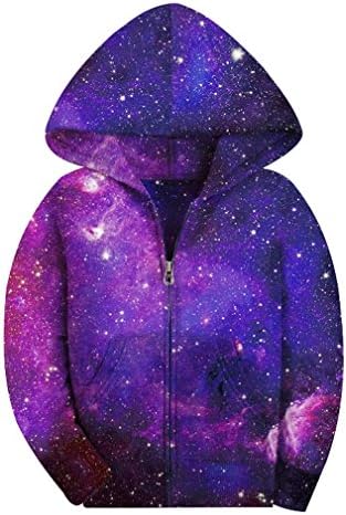 SAYM Big Boys' Youth Galaxy Teen Jackets Fleece Full Zip Hooded Hoodie 6-15Y