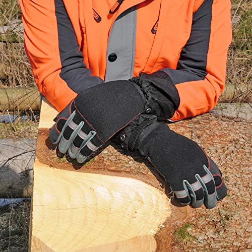 Oregon Chainsaw Gloves, 4 Way Stretch PPE Clothing, Pair of Professional Chainsaw Protective Gloves, Leather, Black - Image 5