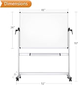 VIZ-PRO Double-Sided Magnetic Revolving Whiteboard 1200x900mm Aluminum Frame view 2